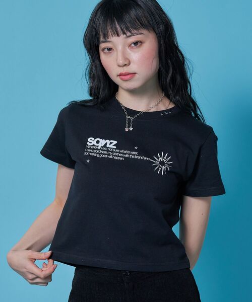 SEQUENZ(シークエンズ)の「※WEB限定 / 定番 / レディースシンプルロゴピチT / sqnz logo babetee(Tシャツ/カットソー・レディース・ダークネイビー/ホワイト/ブラック/その他1・SMALL/MEDIUM)」の3枚目の写真