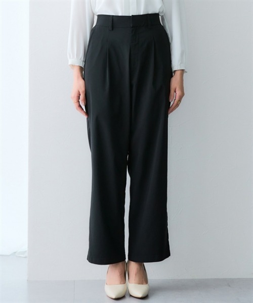 7days Life Styling（セブンデイズライフスタイリング）の「【色褪せしない黒】タックワイドストレートパンツ＜大きいサイズ有＞（その他パンツ・レディース・ブラック・3L/LL/L/M/S）」の6枚目の写真