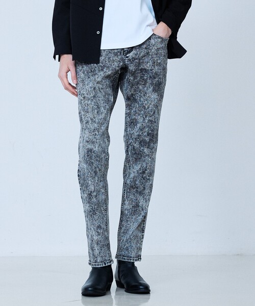 5351 POUR LES HOMMES（ゴーサンゴーイチプールオム）の「【ケミカルウォッシュ】Zip テーパード スキニー デニム（デニムパンツ・メンズ・インディゴブルー/ブラック・44/46/48/50）」の19枚目の写真