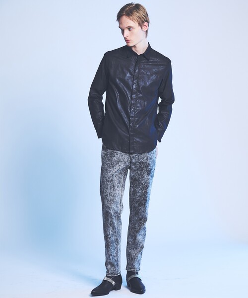 5351 POUR LES HOMMES（ゴーサンゴーイチプールオム）の「【ケミカルウォッシュ】Zip テーパード スキニー デニム（デニムパンツ・メンズ・インディゴブルー/ブラック・44/46/48/50）」の5枚目の写真