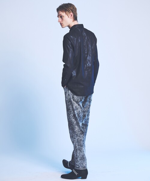 5351 POUR LES HOMMES（ゴーサンゴーイチプールオム）の「【ケミカルウォッシュ】Zip テーパード スキニー デニム（デニムパンツ・メンズ・インディゴブルー/ブラック・44/46/48/50）」の4枚目の写真