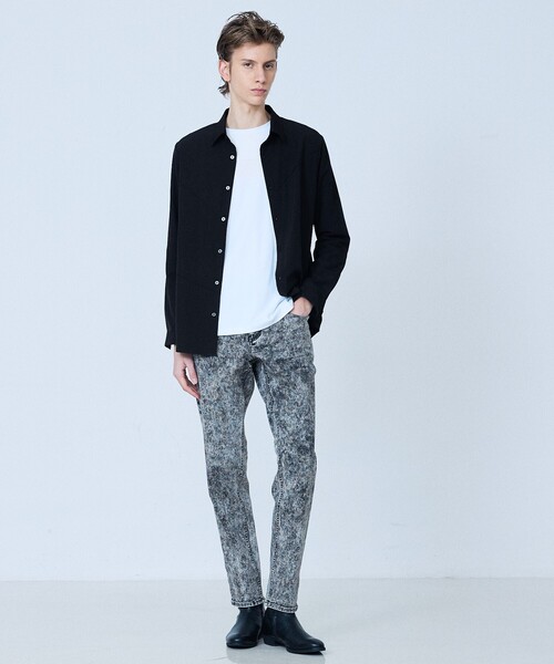 5351 POUR LES HOMMES（ゴーサンゴーイチプールオム）の「【ケミカルウォッシュ】Zip テーパード スキニー デニム（デニムパンツ・メンズ・インディゴブルー/ブラック・44/46/48/50）」の21枚目の写真