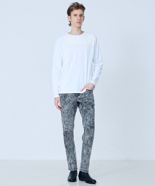 5351 POUR LES HOMMES（ゴーサンゴーイチプールオム）の「【ケミカルウォッシュ】Zip テーパード スキニー デニム（デニムパンツ・メンズ・インディゴブルー/ブラック・44/46/48/50）」の22枚目の写真