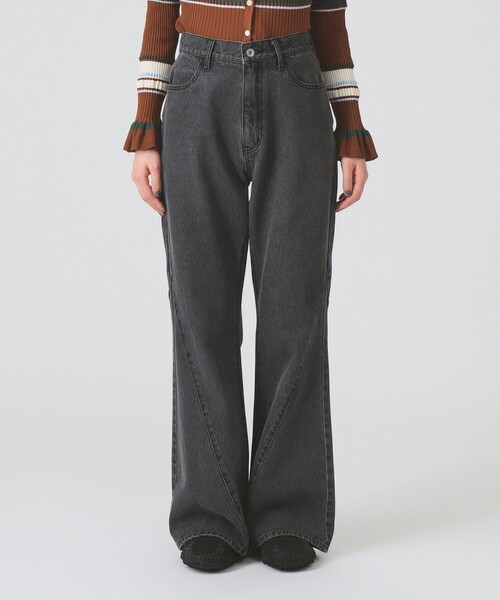 Ray BEAMS（レイビームス）の「デニム フレア パンツ（デニムパンツ・レディース・ブラック/ブルー系その他4・1/0）」の12枚目の写真