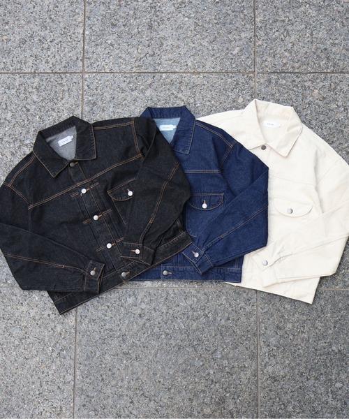 ATELANE(アテレーン)の「ATELANE / 11.5oz デニム トラッカージャケット(デニムジャケット・メンズ・アイボリー/ブラック/ネイビー・MEDIUM/X-LARGE/LARGE)」の6枚目の写真
