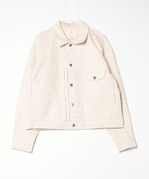 ATELANE(アテレーン)の「ATELANE / 11.5oz デニム トラッカージャケット(デニムジャケット・メンズ・アイボリー/ブラック/ネイビー・MEDIUM/X-LARGE/LARGE)」の11枚目の写真
