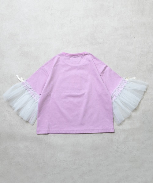 MARKEY'S（マーキーズ）の「袖チュールプリントTee（Tシャツ/カットソー・キッズ・ピンク/ラベンダー/ブラック・150/140/130/120/110/100/90）」の16枚目の写真