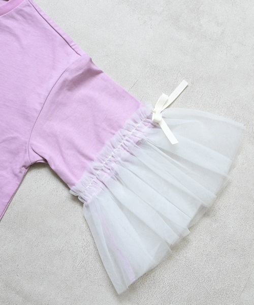 MARKEY'S（マーキーズ）の「袖チュールプリントTee（Tシャツ/カットソー・キッズ・ピンク/ラベンダー/ブラック・150/140/130/120/110/100/90）」の13枚目の写真