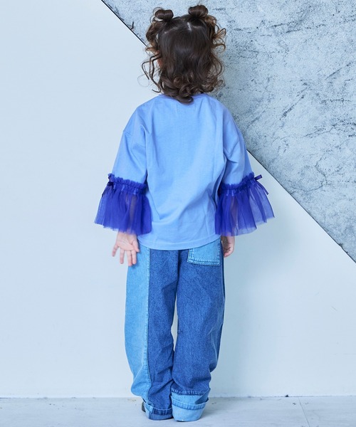 MARKEY'S（マーキーズ）の「袖チュールプリントTee（Tシャツ/カットソー・キッズ・ピンク/ラベンダー/ブラック・150/140/130/120/110/100/90）」の11枚目の写真