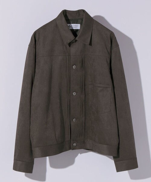 City Ambient Products（シティアンビエントプロダクツ）の「City Ambient Products: テック フェイクスエード(ポリエステル) G-JACKET（ブルゾン・メンズ・チャコールグレー/ライトブルー/ベージュ・LARGE/MEDIUM/SMALL）」の2枚目の写真