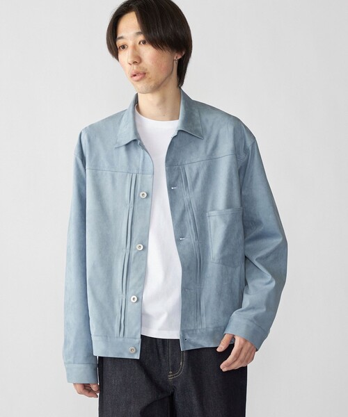 City Ambient Products（シティアンビエントプロダクツ）の「City Ambient Products: テック フェイクスエード(ポリエステル) G-JACKET（ブルゾン・メンズ・チャコールグレー/ライトブルー/ベージュ・LARGE/MEDIUM/SMALL）」の5枚目の写真