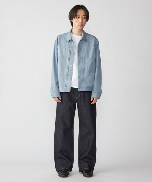 City Ambient Products（シティアンビエントプロダクツ）の「City Ambient Products: テック フェイクスエード(ポリエステル) G-JACKET（ブルゾン・メンズ・チャコールグレー/ライトブルー/ベージュ・LARGE/MEDIUM/SMALL）」の6枚目の写真