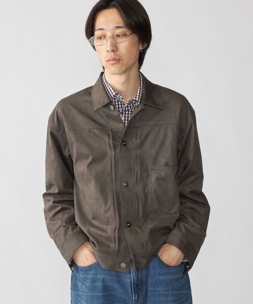 City Ambient Products（シティアンビエントプロダクツ）の「City Ambient Products: テック フェイクスエード(ポリエステル) G-JACKET（ブルゾン・メンズ・チャコールグレー/ライトブルー/ベージュ・LARGE/MEDIUM/SMALL）」の8枚目の写真