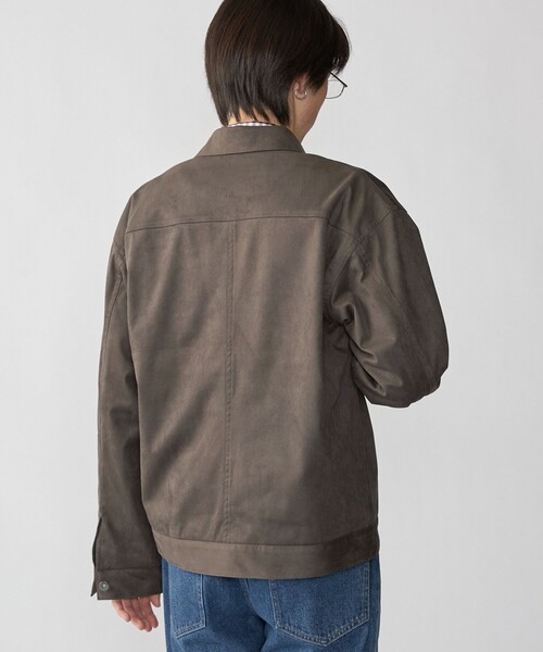 City Ambient Products（シティアンビエントプロダクツ）の「City Ambient Products: テック フェイクスエード(ポリエステル) G-JACKET（ブルゾン・メンズ・チャコールグレー/ライトブルー/ベージュ・LARGE/MEDIUM/SMALL）」の9枚目の写真