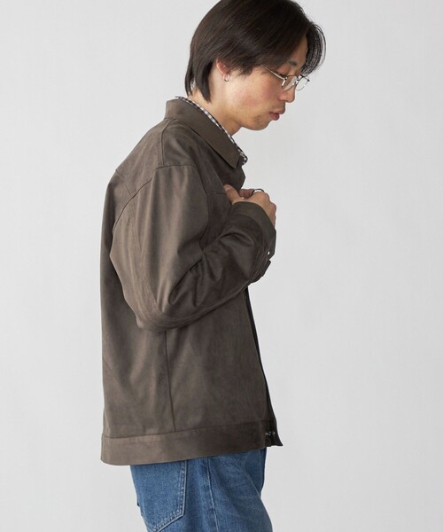 City Ambient Products（シティアンビエントプロダクツ）の「City Ambient Products: テック フェイクスエード(ポリエステル) G-JACKET（ブルゾン・メンズ・チャコールグレー/ライトブルー/ベージュ・LARGE/MEDIUM/SMALL）」の10枚目の写真