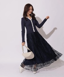 アプワイザーリッシェ　ネイビーワンピース Apuweiser-riche アプワイザーリッシェ プチハイネックマーメイド