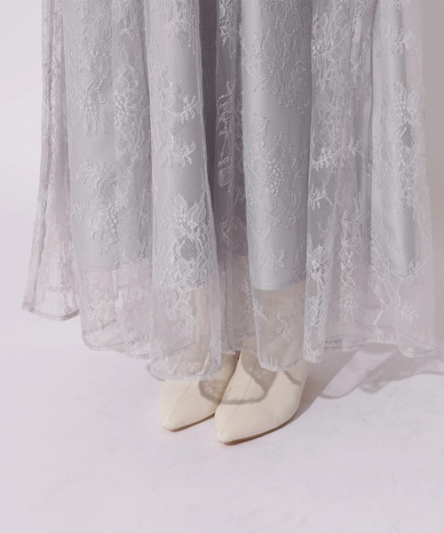 Apuweiser-riche（アプワイザーリッシェ）の「シャツ衿レースドッキングワンピース（ワンピース・レディース・ネイビー/グレイッシュベージュ/ブルーグレー・2/1）」の20枚目の写真