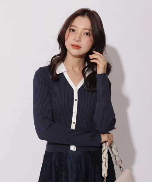 シャツ衿レースドッキングワンピース（ワンピース）｜Apuweiser-riche