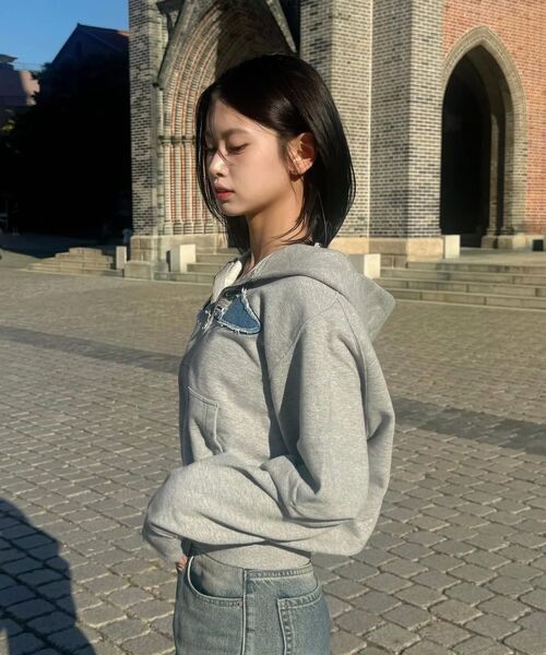 FDR（エフディーアール）の「Disk Logo Denim Applique Zip-Up M.Gray（パーカー・レディース・その他・L/S/M）」の22枚目の写真