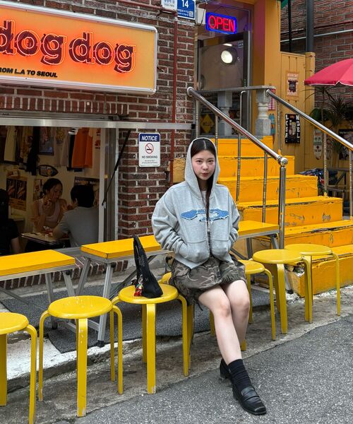 FDR（エフディーアール）の「Disk Logo Denim Applique Zip-Up M.Gray（パーカー・レディース・その他・L/S/M）」の5枚目の写真