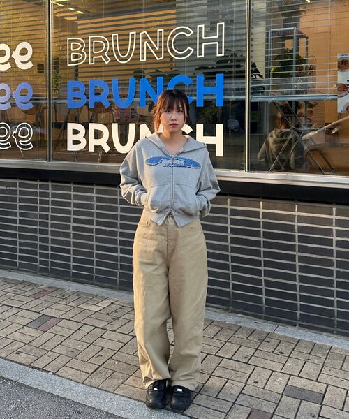 FDR（エフディーアール）の「Disk Logo Denim Applique Zip-Up M.Gray（パーカー・レディース・その他・L/S/M）」の3枚目の写真
