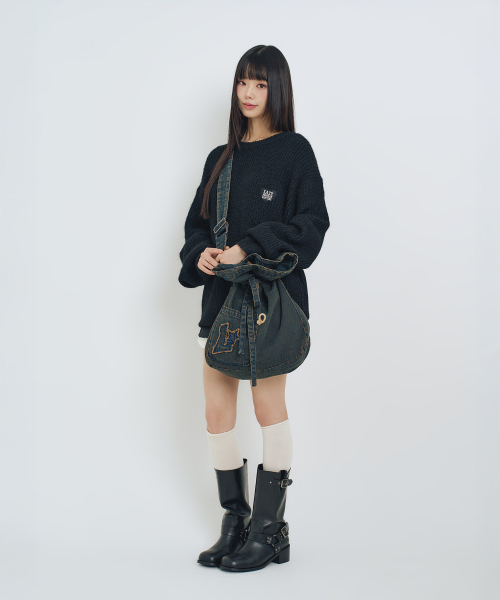 LMR(エルエムアール)の「パッチワークヴィンテージデニムクロスバッグBLUE(メッセンジャーバッグ・レディース・ブルー・FREE)」の2枚目の写真
