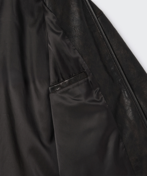 MUSINSA STANDARD WOMAN（ムシンサスタンダードウーマン）の「ウィメンズフェイデッドシンセティックレザーシングルジャケット[ブラック]（ライダースジャケット・レディース・その他・SMALL/MEDIUM）」の8枚目の写真