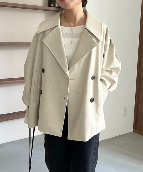 CAPRICIEUX LE'MAGE(カプリシューレマージュ)の「【サイズ展開あり】レザーミドルコート(その他アウター・レディース・ブラック/ホワイト系その他/ブラウン・36/38)」の7枚目の写真