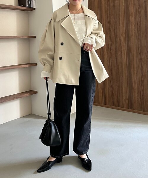 CAPRICIEUX LE'MAGE(カプリシューレマージュ)の「【サイズ展開あり】レザーミドルコート(その他アウター・レディース・ブラック/ホワイト系その他/ブラウン・36/38)」の11枚目の写真