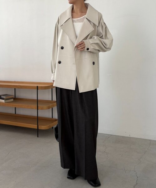 CAPRICIEUX LE'MAGE(カプリシューレマージュ)の「【サイズ展開あり】レザーミドルコート(その他アウター・レディース・ブラック/ホワイト系その他/ブラウン・36/38)」の12枚目の写真