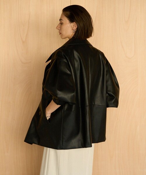 【セール】【サイズ展開あり】レザーミドルコート(その他アウター)|CAPRICIEUX LE'MAGE(カプリシューレマージュ)