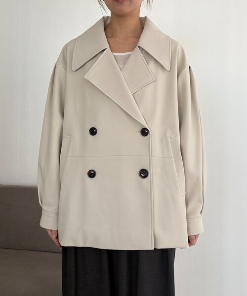 【セール】【サイズ展開あり】レザーミドルコート(その他アウター)|CAPRICIEUX LE'MAGE(カプリシューレマージュ)