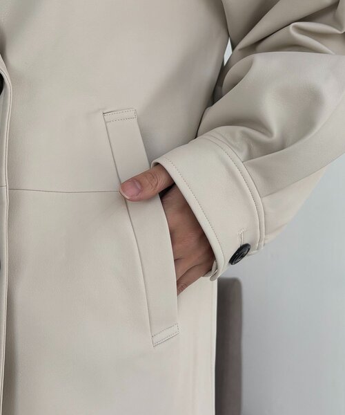 【セール】【サイズ展開あり】レザーミドルコート(その他アウター)|CAPRICIEUX LE'MAGE(カプリシューレマージュ)