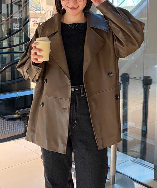 【セール】【サイズ展開あり】レザーミドルコート(その他アウター)|CAPRICIEUX LE'MAGE(カプリシューレマージュ)