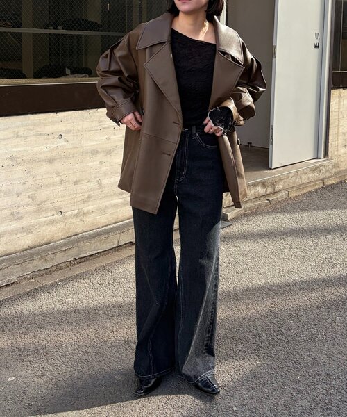 【セール】【サイズ展開あり】レザーミドルコート(その他アウター)|CAPRICIEUX LE'MAGE(カプリシューレマージュ)