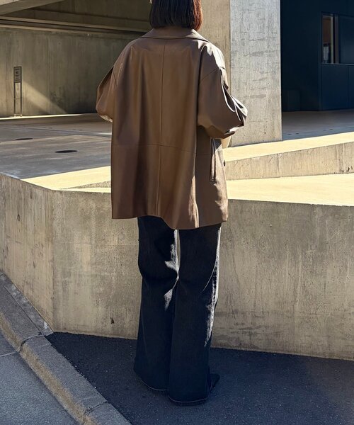 【セール】【サイズ展開あり】レザーミドルコート(その他アウター)|CAPRICIEUX LE'MAGE(カプリシューレマージュ)