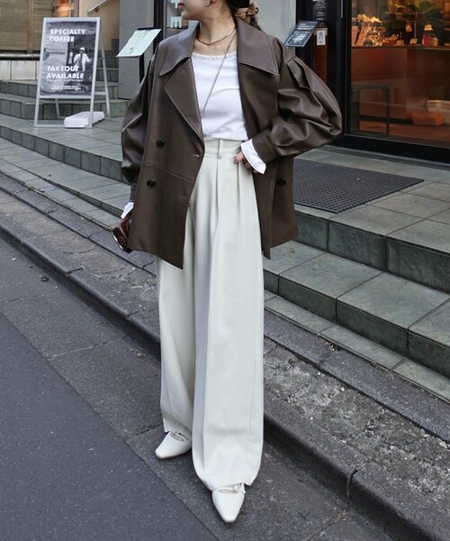 【セール】【サイズ展開あり】レザーミドルコート(その他アウター)|CAPRICIEUX LE'MAGE(カプリシューレマージュ)