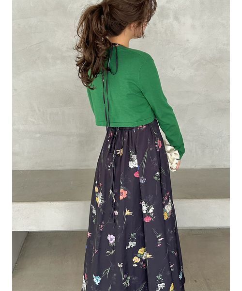 SNIDEL（スナイデル）の「カーデセットフローラルプリントキャミワンピース（ワンピース・レディース・アイボリー/ピンク/ネイビー・1/0）」の12枚目の写真