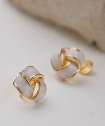 YU-KA:ノットデザインニュアンスイヤリング knot design nuance earring