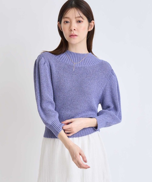 NOELA（ノエラ）の「パフスリーブラメニット（ニット/セーター・レディース・オフホワイト/ピンク/ブルー・フリー）」の4枚目の写真