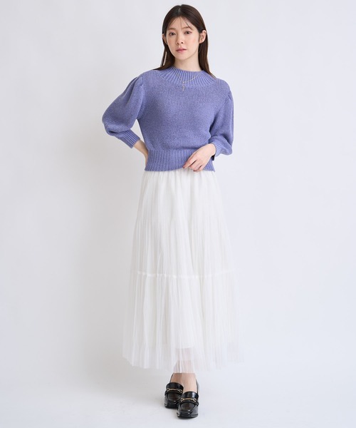 NOELA（ノエラ）の「パフスリーブラメニット（ニット/セーター・レディース・オフホワイト/ピンク/ブルー・フリー）」の12枚目の写真