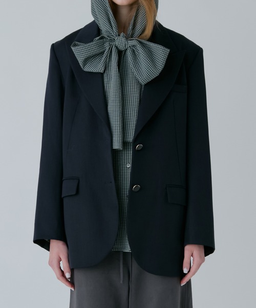 LE CIEL BLEU（ルシェルブルー）の「オーバーサイスジャケット / Oversized Jacket（テーラードジャケット・レディース・ネイビー/ブラック・34/36）」の9枚目の写真