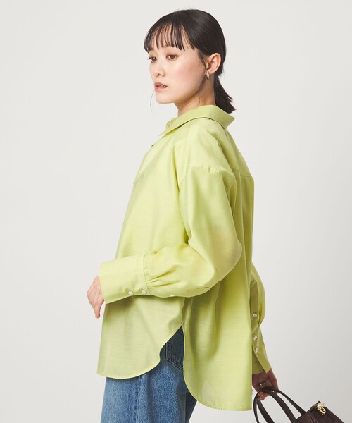 green label relaxing（グリーンレーベルリラクシング）の「［size SHORTあり］ミルフィーユデイリーシャツ（シャツ/ブラウス・レディース・オフホワイト/ブラック/ライトピンク/イエロー・FREE/SHORT）」の14枚目の写真