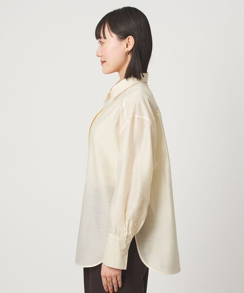 green label relaxing（グリーンレーベルリラクシング）の「［size SHORTあり］ミルフィーユデイリーシャツ（シャツ/ブラウス・レディース・オフホワイト/ブラック/ライトピンク/イエロー・FREE/SHORT）」の20枚目の写真