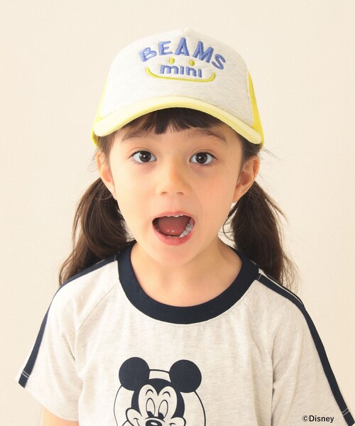 BEAMS mini(ビームスミニ)の「スマイル メッシュ キャップ 2026SS(キャップ・キッズ・イエロー系その他4/パープル系その他4/レッド/ピンク・ONE SIZE)」の3枚目の写真