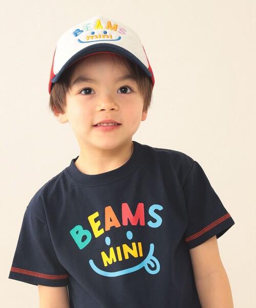 BEAMS mini(ビームスミニ)の「スマイル メッシュ キャップ 2026SS(キャップ・キッズ・イエロー系その他4/パープル系その他4/レッド/ピンク・ONE SIZE)」の5枚目の写真