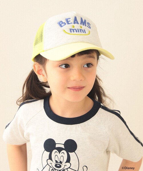 BEAMS mini(ビームスミニ)の「スマイル メッシュ キャップ 2026SS(キャップ・キッズ・イエロー系その他4/パープル系その他4/レッド/ピンク・ONE SIZE)」の6枚目の写真