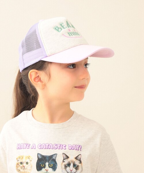 BEAMS mini(ビームスミニ)の「スマイル メッシュ キャップ 2026SS(キャップ・キッズ・イエロー系その他4/パープル系その他4/レッド/ピンク・ONE SIZE)」の8枚目の写真