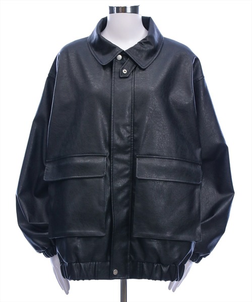 clear（クリア）の「レザーロング丈ブルゾン［大人 カジュアル 着回し力抜群］≪新作≫（ブルゾン・レディース・アイボリー/ブラック/ブラウン・F）」の11枚目の写真