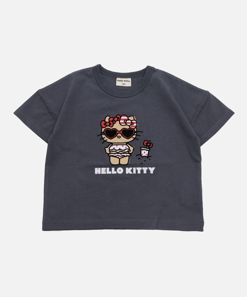 sanrio（サンリオ）の「〈サンリオ〉ハローキティ/半袖Tシャツ（Tシャツ/カットソー・キッズ・チャコール/ブラック/スモークピンク/クリーム・100cm/110cm/120cm/130cm/140cm/150cm/160cm）」の2枚目の写真
